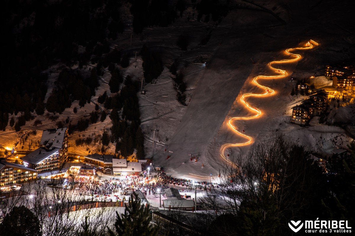 flambeau soirée saulire ski montagne meribel