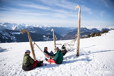 Meribel Mottaret ski resort - Agence Saulire - Hammock on the slopes Fun Zone