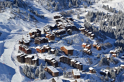 Meribel Mottaret ski resort - aeral view of the center